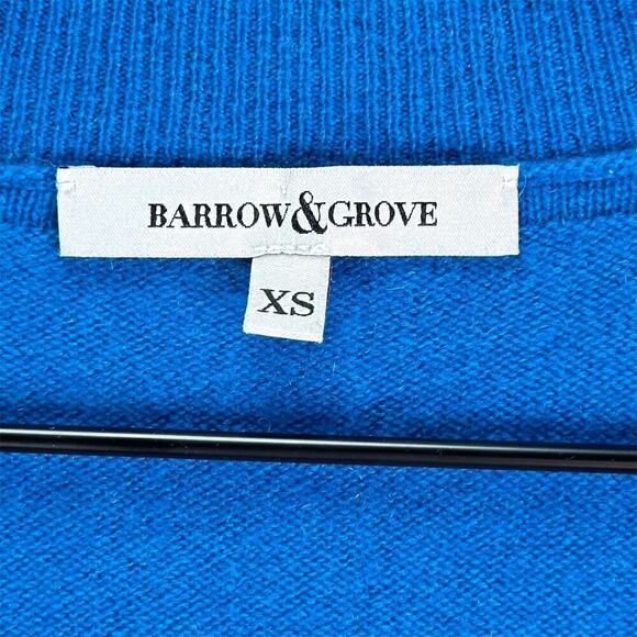 Barrow & Grove Women's XS Blue 100% Cashmere V-Neck Pullover Sweater, Winter - Picture 11 of 14